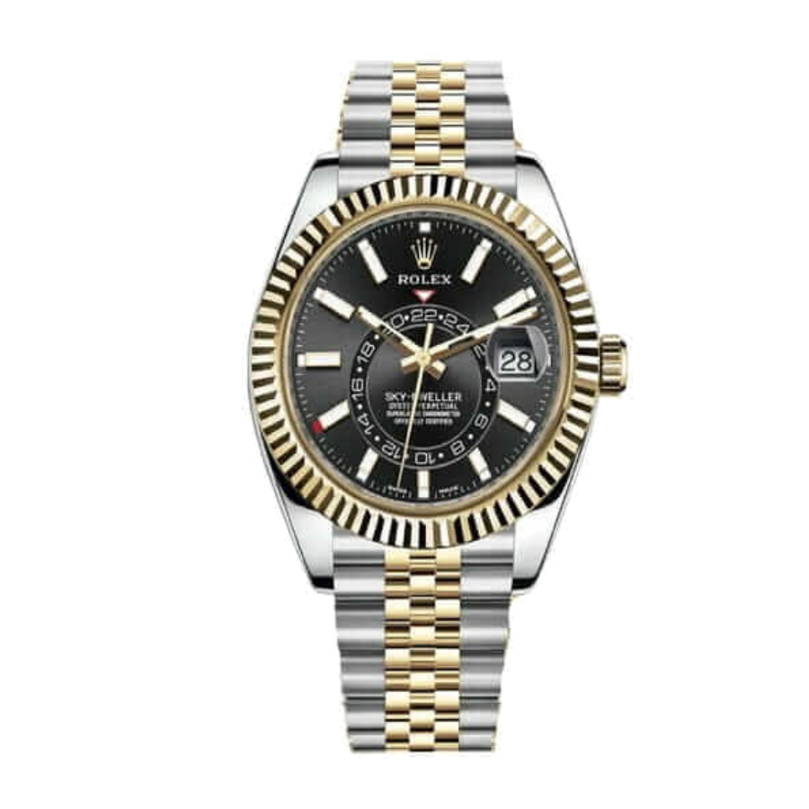 Rolex Sky-Dweller 326933 Steel Gold Black Dial Replica